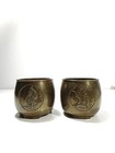 Rare Antique Japanese Bronze Vases  pair      Petite Form  Figural Relief