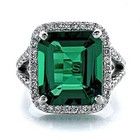 7 54 Ct Natural Emerald Diamond Wedding Beautiful Ring 14k White Gold Size 6 5