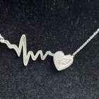 925 Sterling Silver Heart Charm Pendant Necklace 18in Cable Chain Lobster