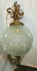 Swag Chandelier Glass Globe Large Hanging Light Plug In Lamp Mid Century Vintag