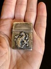 Antique American Sterling Silver Stamp Holder Box Lion Rampant Shield Mono S
