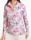 Nwt New Summer T By Talbots Sz Large Beach Tropics Half Zip Pullover Top   99 50