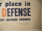 Rare Nos Ww2 Orig America Calling Civil Defense Council Poster  1941 Unused