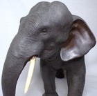 Antique Japanese Meiji Era Signed Seiya Bronze Elephant Okimono Sculpture Figure