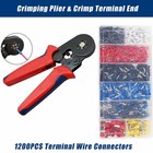 Ratchet Ferrule Crimping Tool Kit Self-adjustable Awg 23-7 Wire Terminal Crimper