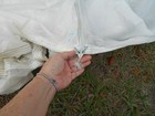 1968 White Military  Parachute Canopy W cut Lines 22 Gores  modified  