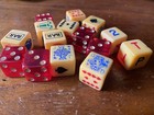 Vtg Bakelite Gambling Gaming   Standard Dice Craps Poker Slots Set Of 15 1940s