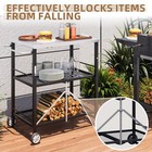 Outdoor Grill Cart Patio Grill Table Portable Rolling Cart Folding Prep Table