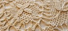 Antique Hand Made France 2pc Cream ivory Floral Sewing Trim Lace Pieces