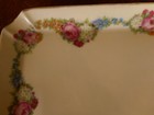 Farmhouse Rectangle German Germany Floral Square Platter Floral Flowers 10  Long