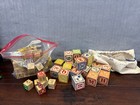 Uncle Goose Classic Wood Blocks Canvas Bag Uppercase Alphabet Number Animals