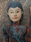 Vintage Indonesian Wayang Golek Rod Puppet Hand Carved Wood Batik 