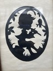 Vintage Handmade Storybook Silhouette Cut Out Framed Wall Art  Pixie Elf
