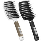2pcs Boar Bristle Hair Brush Set Curved Vented Detangler For Wet Dry Thick Hair