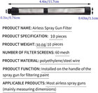 Airless Spray Filter Set pipe Filter inner Core For Graco 390 395   495 595 3400