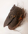 Vintage Hand Carved Pacific New Guinea Sepik Tribal Bird Mask Feathers  a 