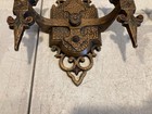 Antique 1930s J c  Virden  Gothic Revival Wall Sconces Pair  Cast Metal