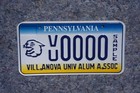 Pennsylvania Villanova University Sample License Plate