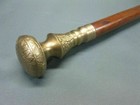 Vintage Antique Solid Brass Designer Handle Wooden Handmade Walking Stick Cane