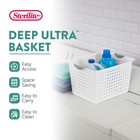 Sterilite Large Deep Durable Ultra Plastic Storage Basket Tote  White  6 Pack 