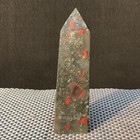 299g Natural Blood Stone Obelisk Crystal Energy Column Reiki Healing Ca462