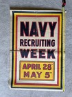 Original Rare Wwi British Propaganda Poster Titled    navy Recruiting Week 