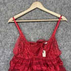 Vintage Y2k Victoria Secret Babydoll Top Women s Medium Lace Lingerie Red Nwt