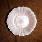 Vintage 9 5  Pink Frosted Depression Glass Floral Petal Rim Plate Salad Dessert