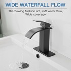 Black Bathroom Sink Faucet Lavatory Vanity Single Handle Waterfall Mixer Taps