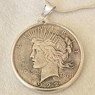 1922 Peace Dollar Carved Into Female Sugar Skull Hobo Nickel Style Necklace