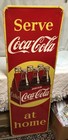 Large Coca Cola Tin Sign 54   x17    Six Pack Bottles 1951 Canada Cool Sign