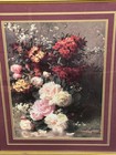 Painting Print Art Pastel Flowers Glass Matted Gold Frame 31 5  H X 25  L