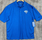 New Bud Light Polo Shirt Mens Xl Reebok Playdry Blue Nfl Beer Sponsor Promo Golf