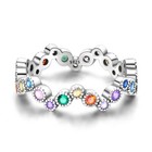 Mula 925 Sterling Silver Finger Ring Aaa Cz Colored Round Bubble Women Jewelry