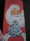Unused 1960s Vintage Greeting Card Norcross Christmas Santa W Glittered Xmastree