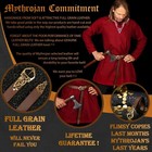 Medieval Leather Belt Viking Renaissance Costume Decorative Brass Buckle Brown