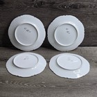 Set Of 4 Antique Haviland France 1909 Porcelain Plates White Gold Monogram 8 5