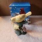 Nosvintage Porcelain Figurine Of 2 Yellow Songbirds On Wood W flowers