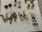 Lot Of 15 Vintage To New Pierced Christmas Earrings Holiday Santa Set 15 Pairs