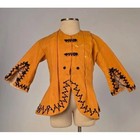 Antique Civil War 1860s Child s Dress   Jacket Orange   Black Bold Soutache Trim
