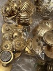 1 Lb Vtg Antique  Mixed Lot 150  Gold Tone Some Metal Buttons For Crafts