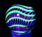 Bryan Trillas Glass Marble filigree Cane uv black   Blue Rainbow 0 8-0 9 Inch