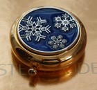 Estee Lauder Snowy Night Snowflake Powder Compact Mint In Box  Vintage 