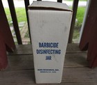 King Research Barbicide Glass Disinfectant Jar W  Original Box Packing   Papers