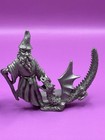 Spoontiques Fantasy Wizard With Pet Dragon - 3  Pewter Metal Miniature Figurine