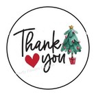 Thank You Christmas Tree Envelope Seals Labels Party Favors Stickers