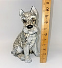 Vtg 11    Ceramic Silver  Gray   Black Schnauzer Handpainted   Signed G  Henricks