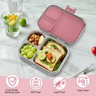Stainless Steel Bento Lunch Box  3-compartment Food Container Large 800ml Met   