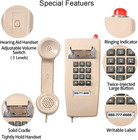 Traditional Wall Phone Metal Bell classic 2554 Wall Telephone  hearing Aid Compa