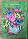 Vtg 60   s Olympicard Anniversary Card W envelope  Beautiful Bouquet In Pitcher
